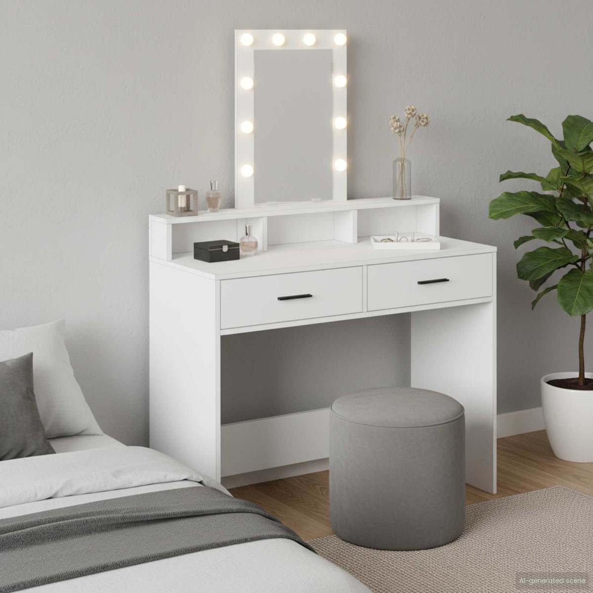 vidaXL Τραπέζι περιποίησης Λευκό 100 x 41 x 140 εκ. Επεξεργασμένο Ξύλο