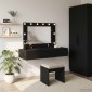vidaXL Τραπέζι περιποίησης Μαύρο 100 x 40 x 70 εκ. Επεξεργασμένο Ξύλο