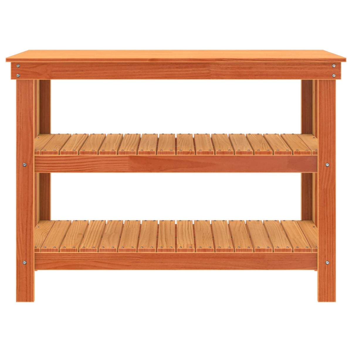 vidaXL Πάγκος εργασίας με ράφι 110,5 x 50 x 80 cm Μασίφ Ξύλο Πεύκου
