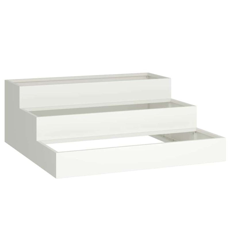 vidaXL Γλάστρα Κήπου Λευκό 90 x 90 x 35 εκ Ψυχρής έλασης χάλυβας