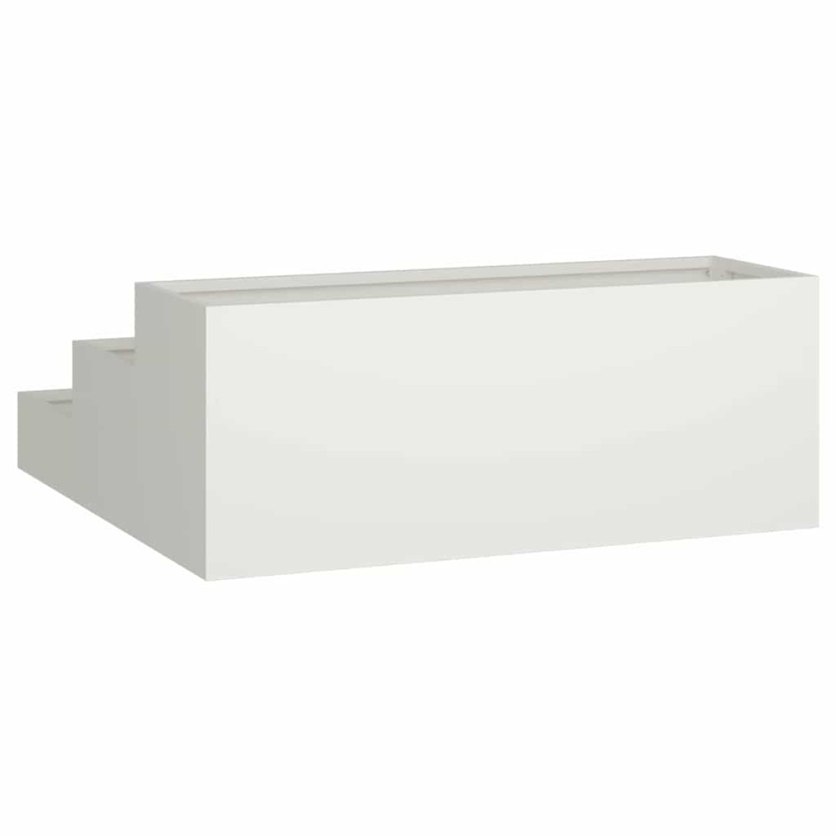 vidaXL Γλάστρα Κήπου Λευκό 90 x 90 x 35 εκ Ψυχρής έλασης χάλυβας