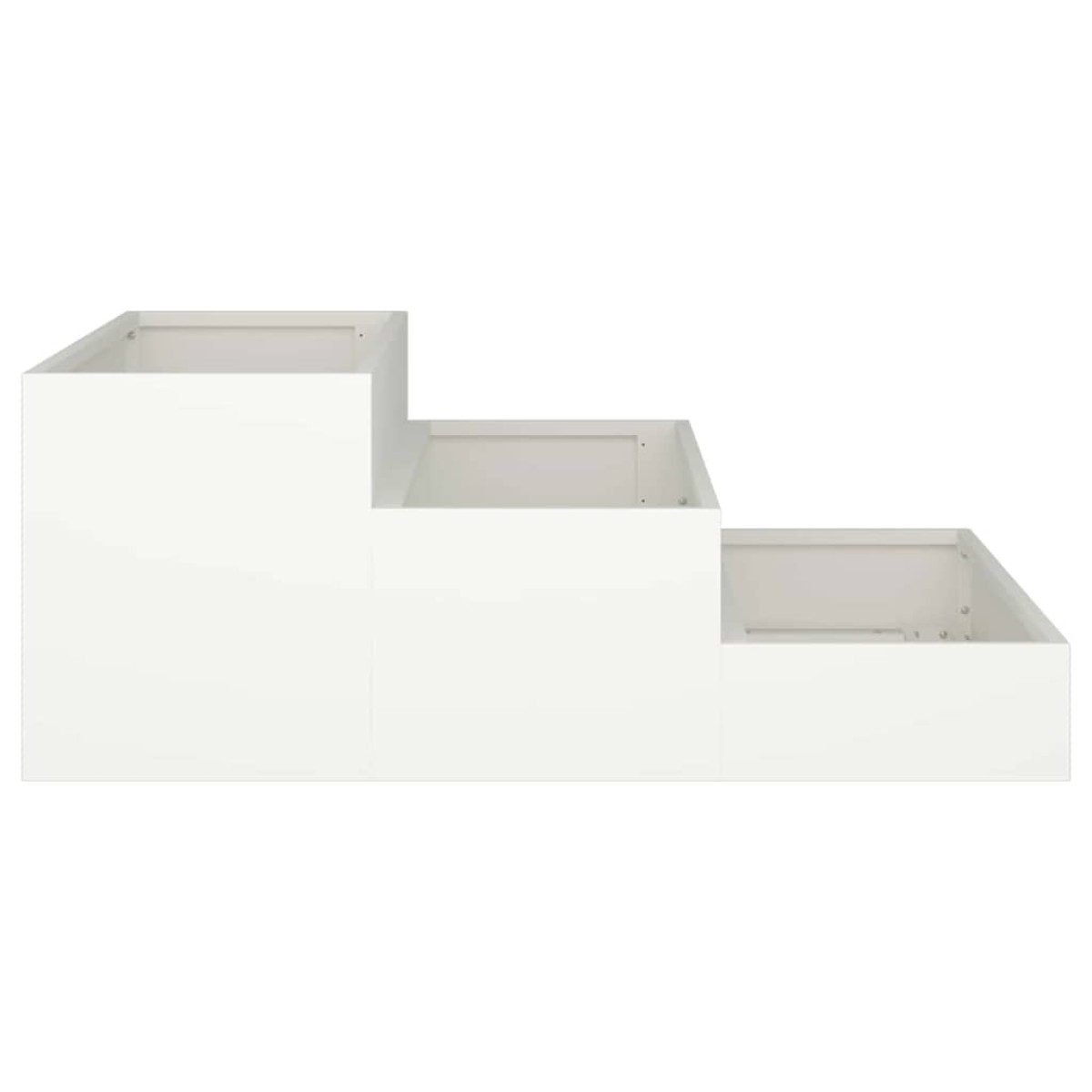 vidaXL Γλάστρα Κήπου Λευκό 90 x 90 x 35 εκ Ψυχρής έλασης χάλυβας