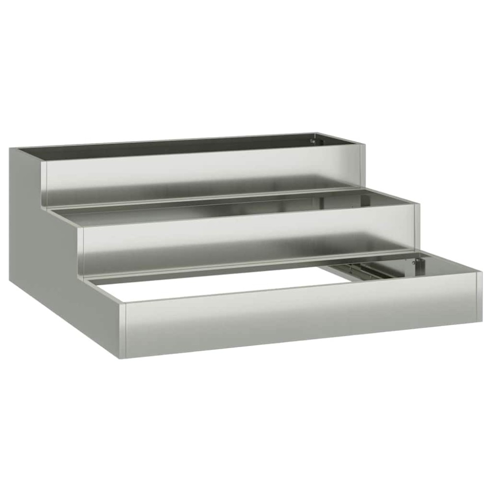 vidaXL Γλάστρα Κήπου Ασημί 90 x 90 x 35 εκ Επικαλυμμένος Χάλυβας