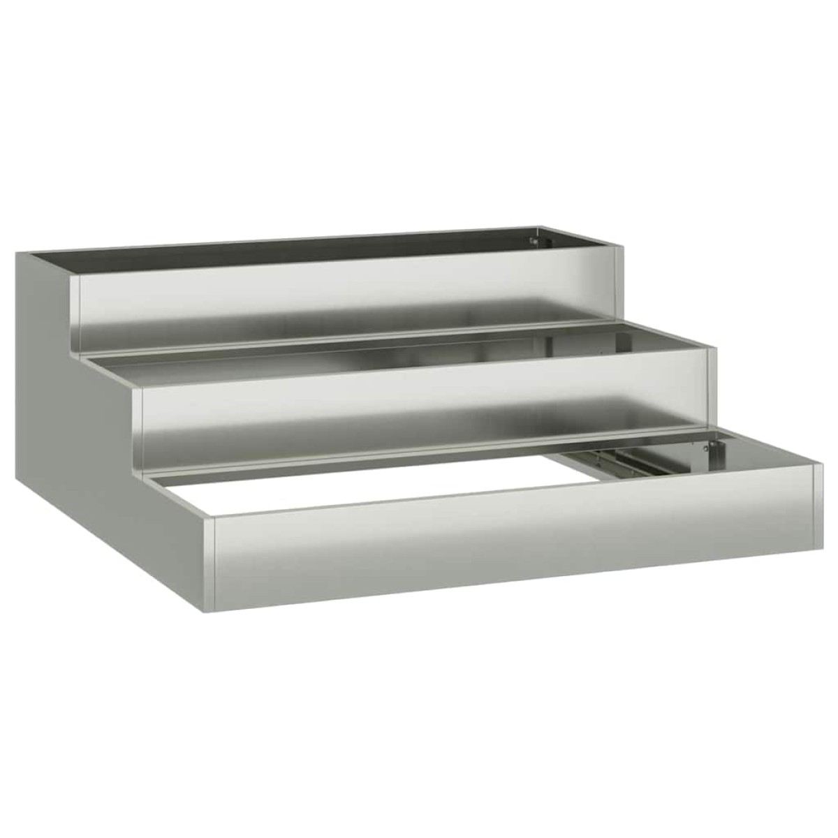 vidaXL Γλάστρα Κήπου Ασημί 90 x 90 x 35 εκ Επικαλυμμένος Χάλυβας