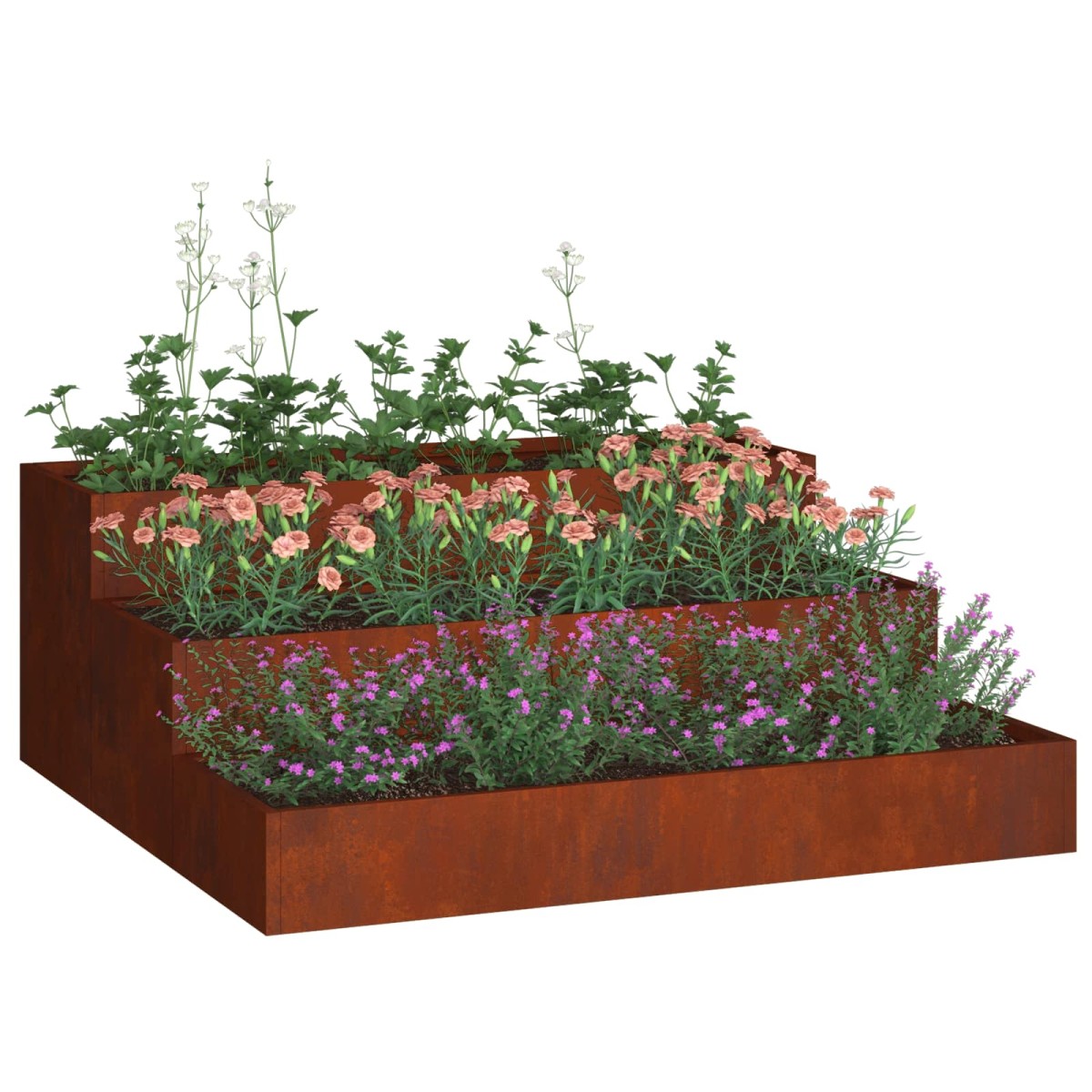 vidaXL Γλάστρα Κήπου Σκ rusty 90 x 90 x 35 εκ