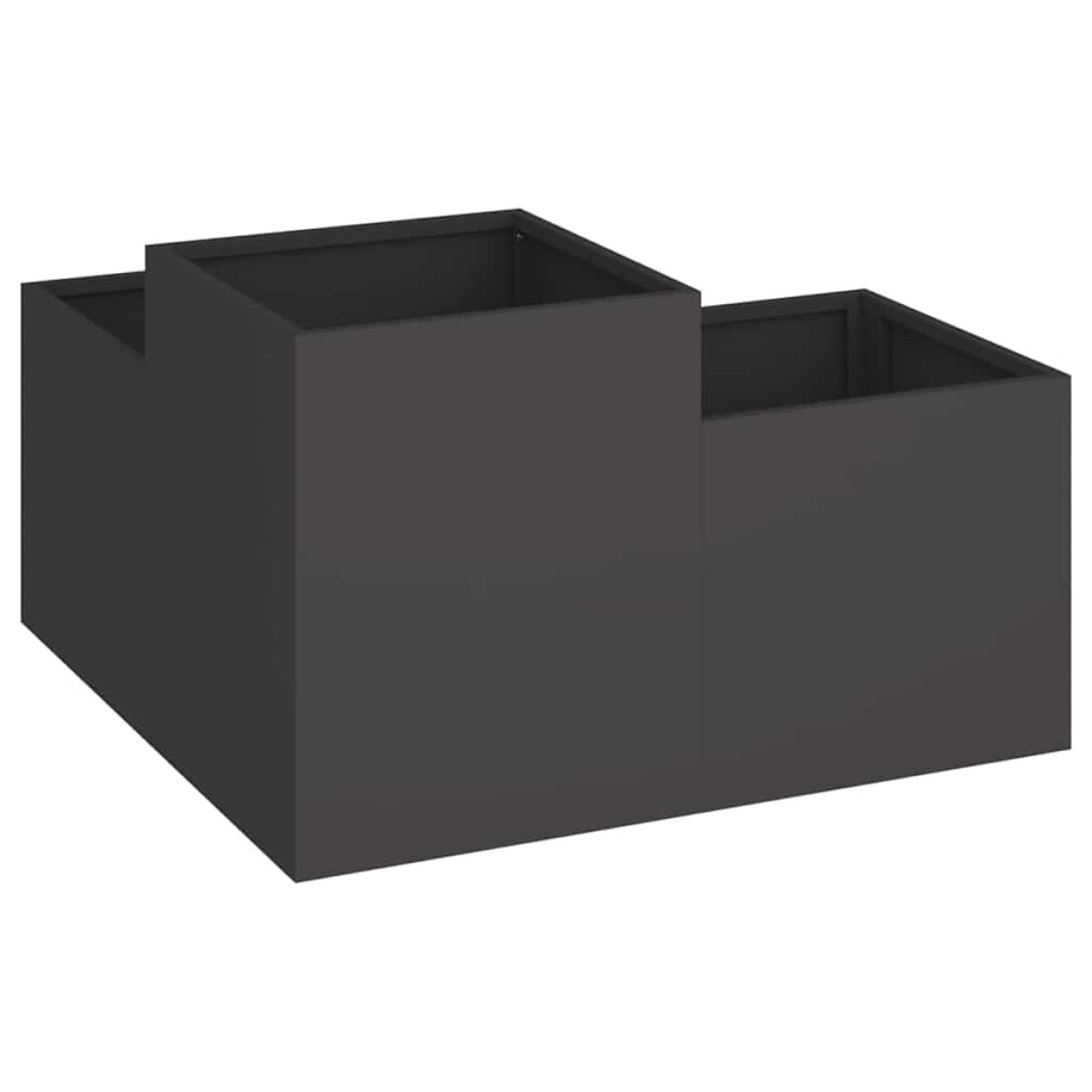 vidaXL Γλάστρα Κήπου Μαύρο 80 x 80 x 48 εκ. Ατσάλι