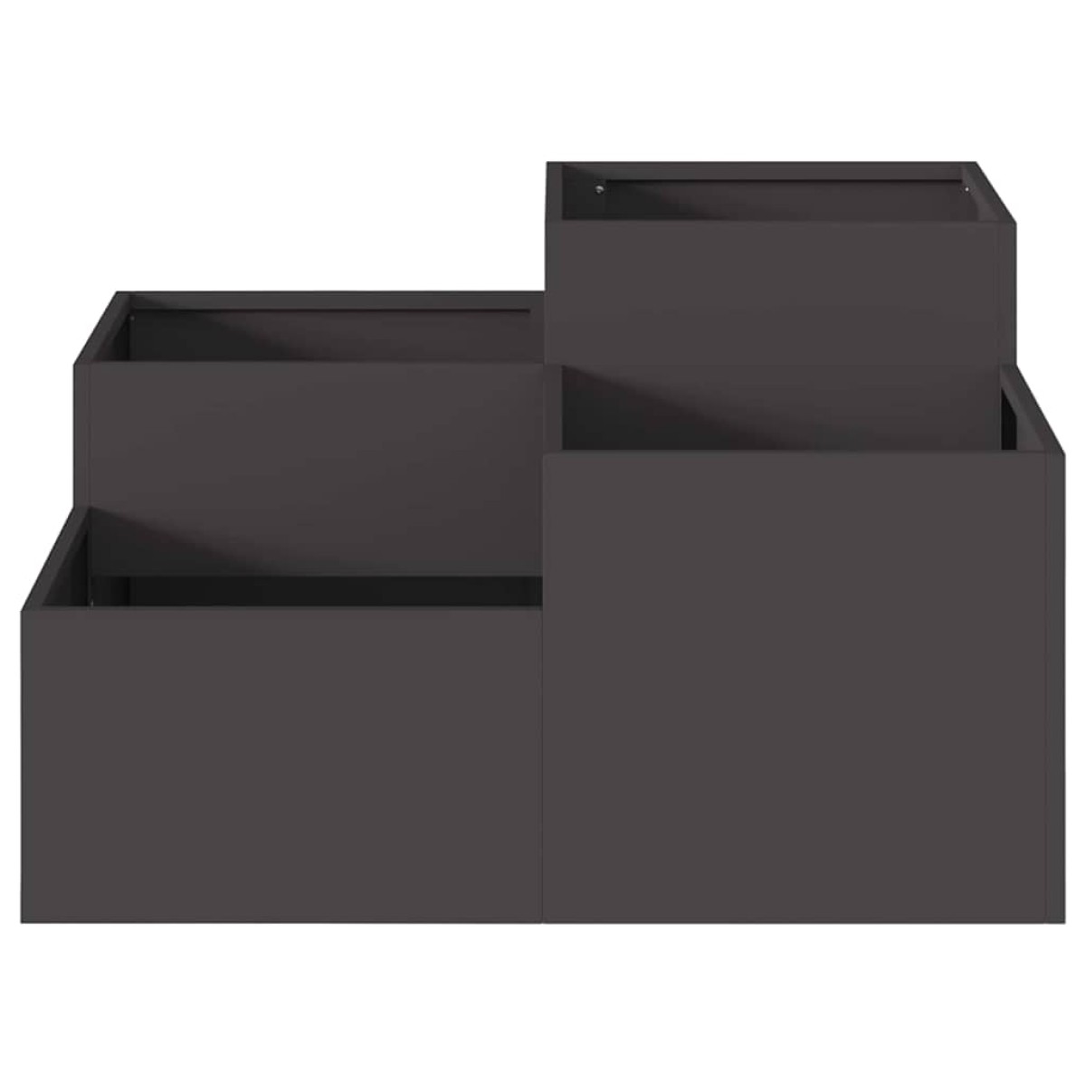 vidaXL Γλάστρα Κήπου Μαύρο 80 x 80 x 48 εκ. Ατσάλι