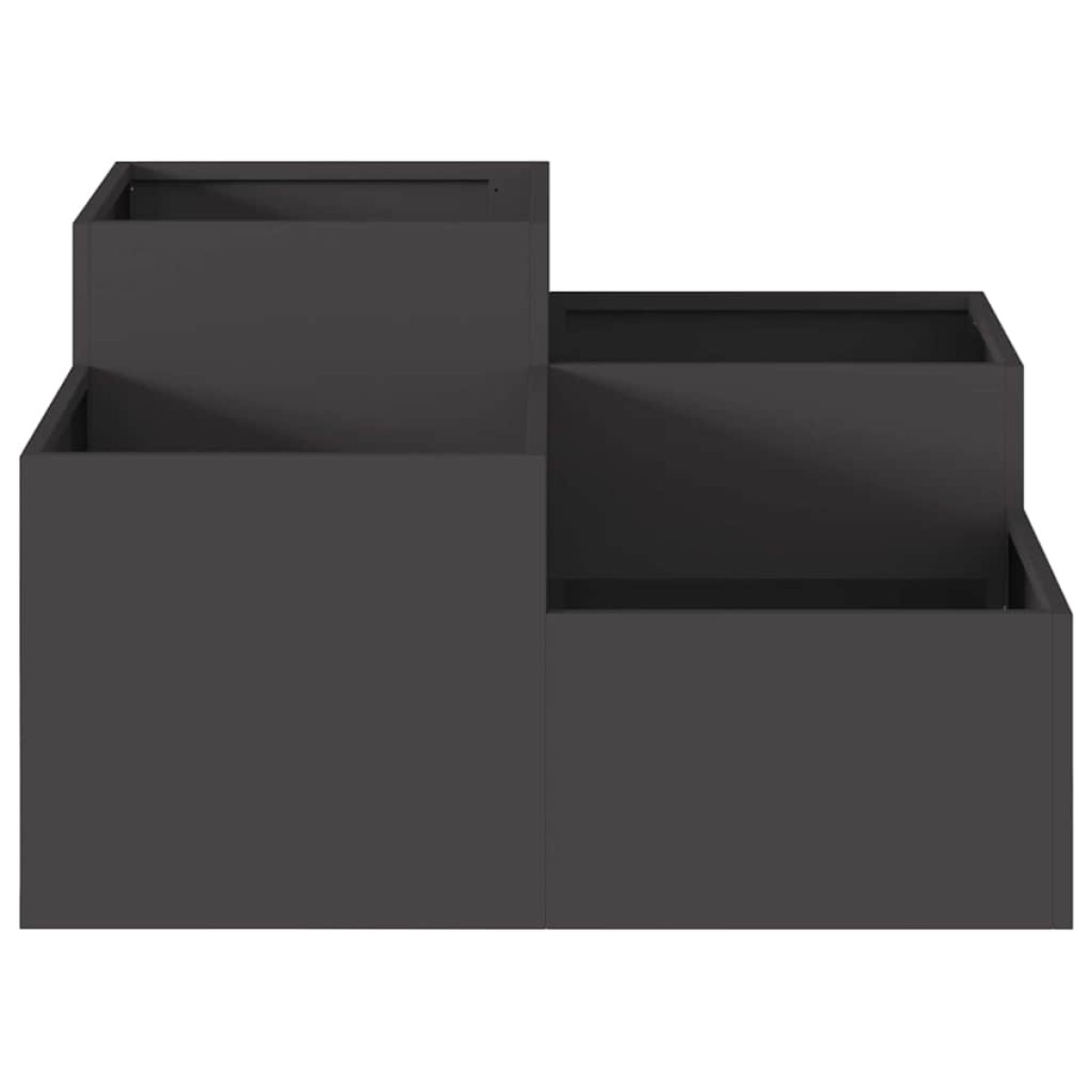 vidaXL Γλάστρα Κήπου Μαύρο 80 x 80 x 48 εκ. Ατσάλι