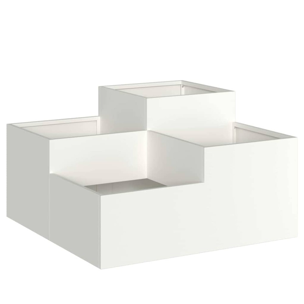 vidaXL Γλάστρα Κήπου Λευκό 80 x 80 x 48 εκ. Ατσάλι