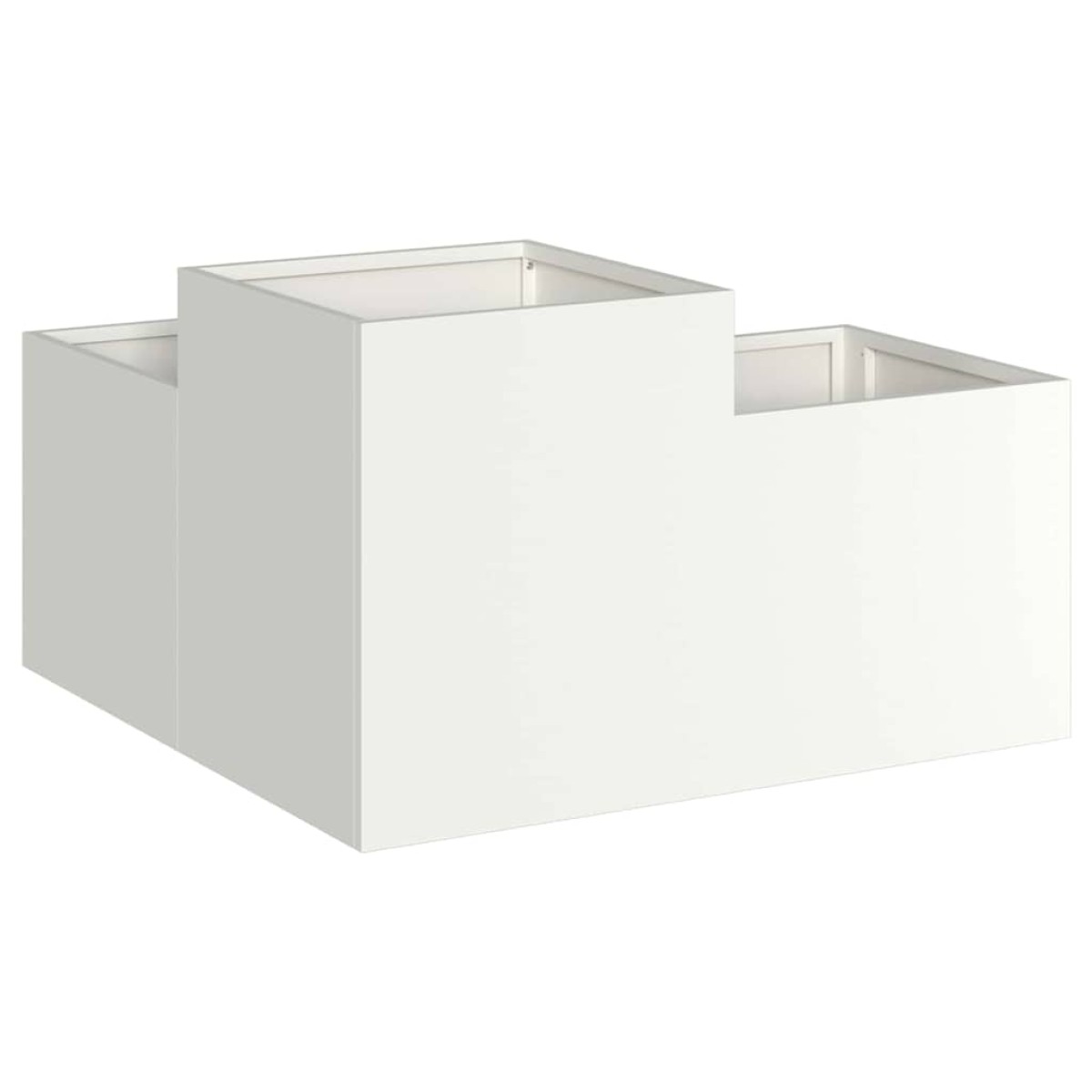 vidaXL Γλάστρα Κήπου Λευκό 80 x 80 x 48 εκ. Ατσάλι