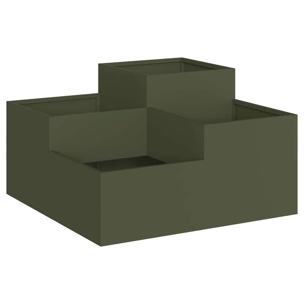 vidaXL Γλάστρα Κήπου Λαδί 80 x 80 x 48 εκ. Ατσάλι