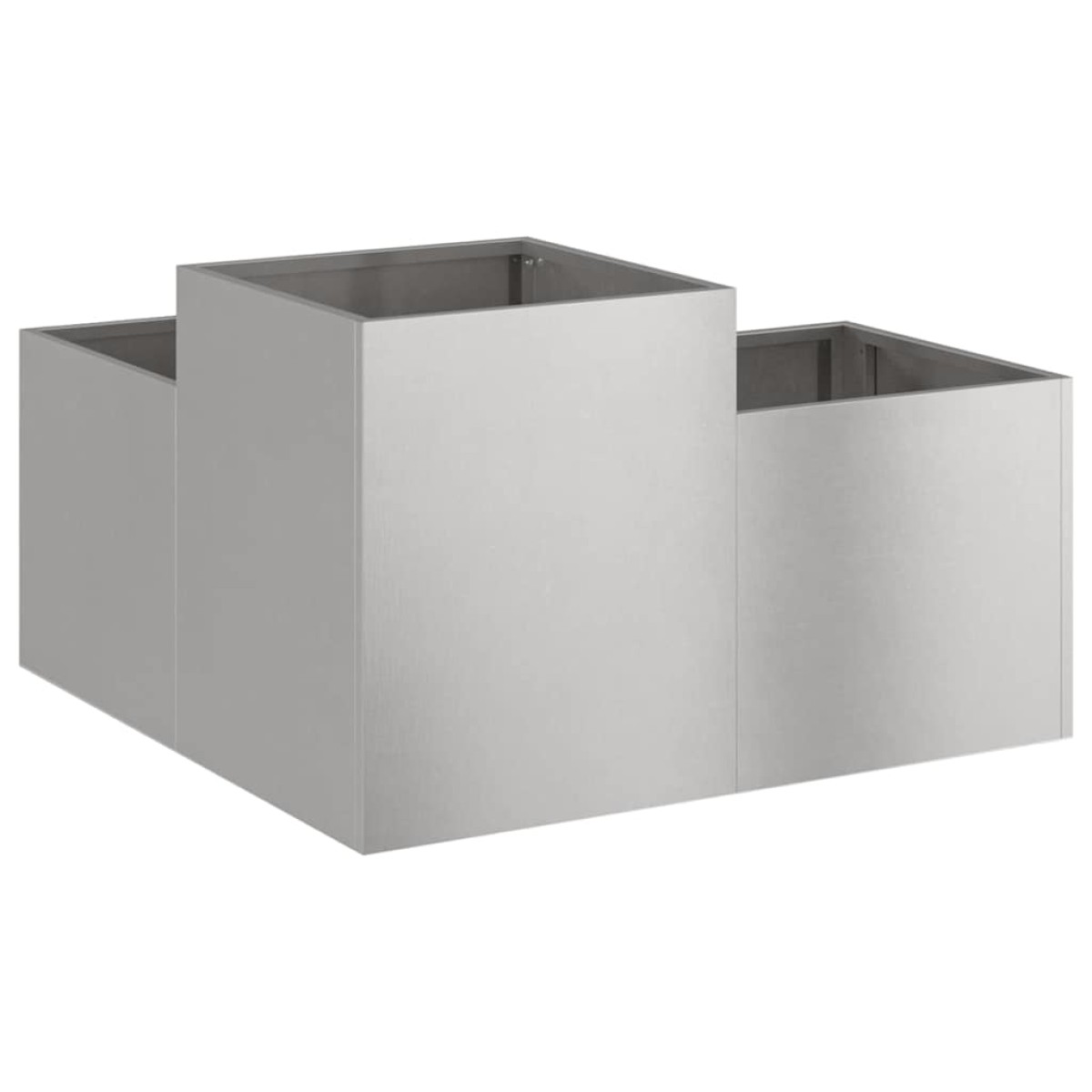 vidaXL Γλάστρα Κήπου Ασημί 80 x 80 x 48 εκ. Ανοξείδωτο ατσάλι