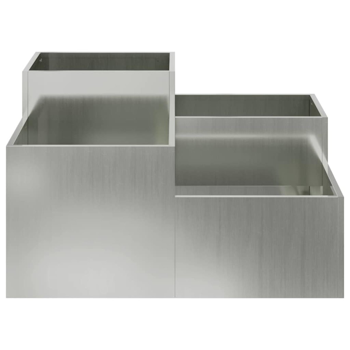 vidaXL Γλάστρα Κήπου Ασημί 80 x 80 x 48 εκ. Γαλβανισμένος χάλυβας
