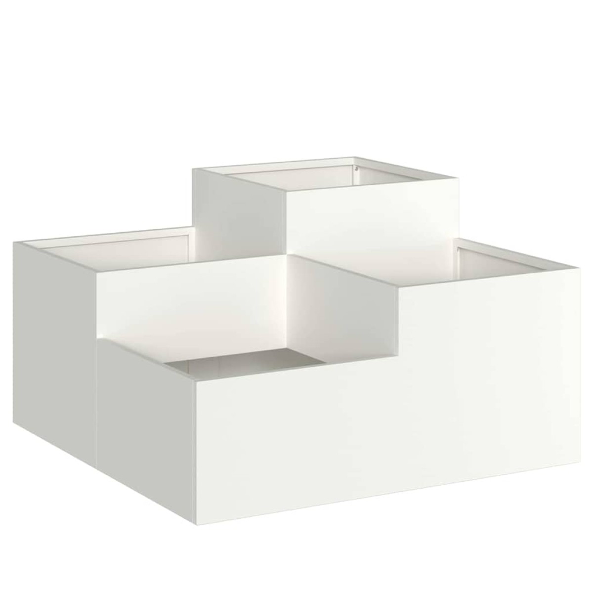 vidaXL Γλάστρα Κήπου Λευκό 100 x 100 x 48 εκ. Ατσάλι