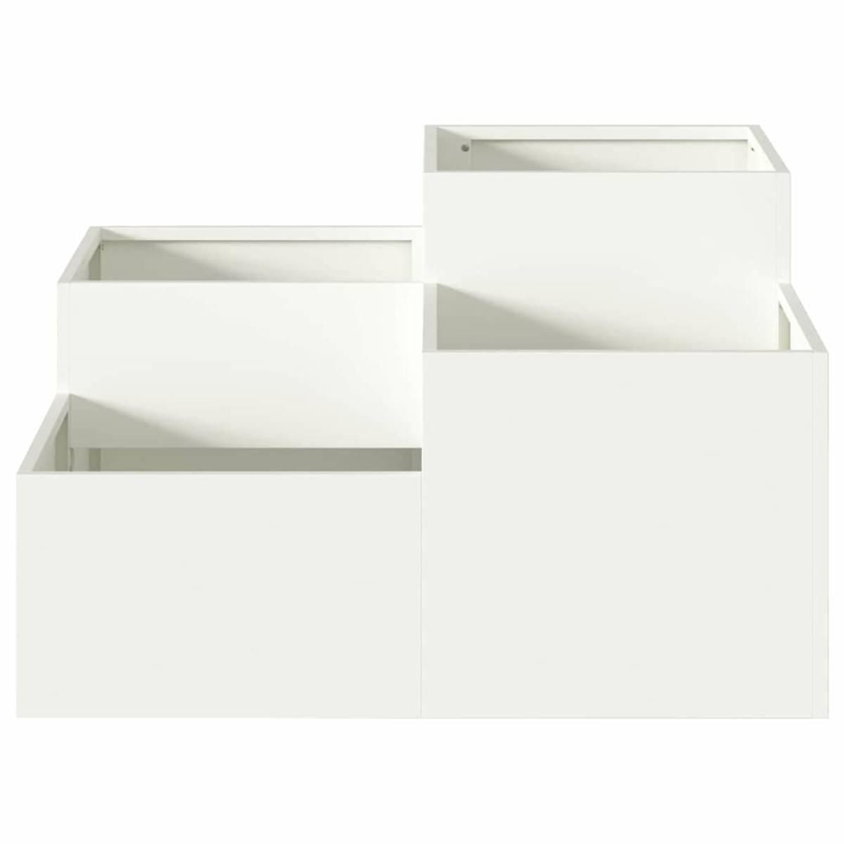 vidaXL Γλάστρα Κήπου Λευκό 100 x 100 x 48 εκ. Ατσάλι