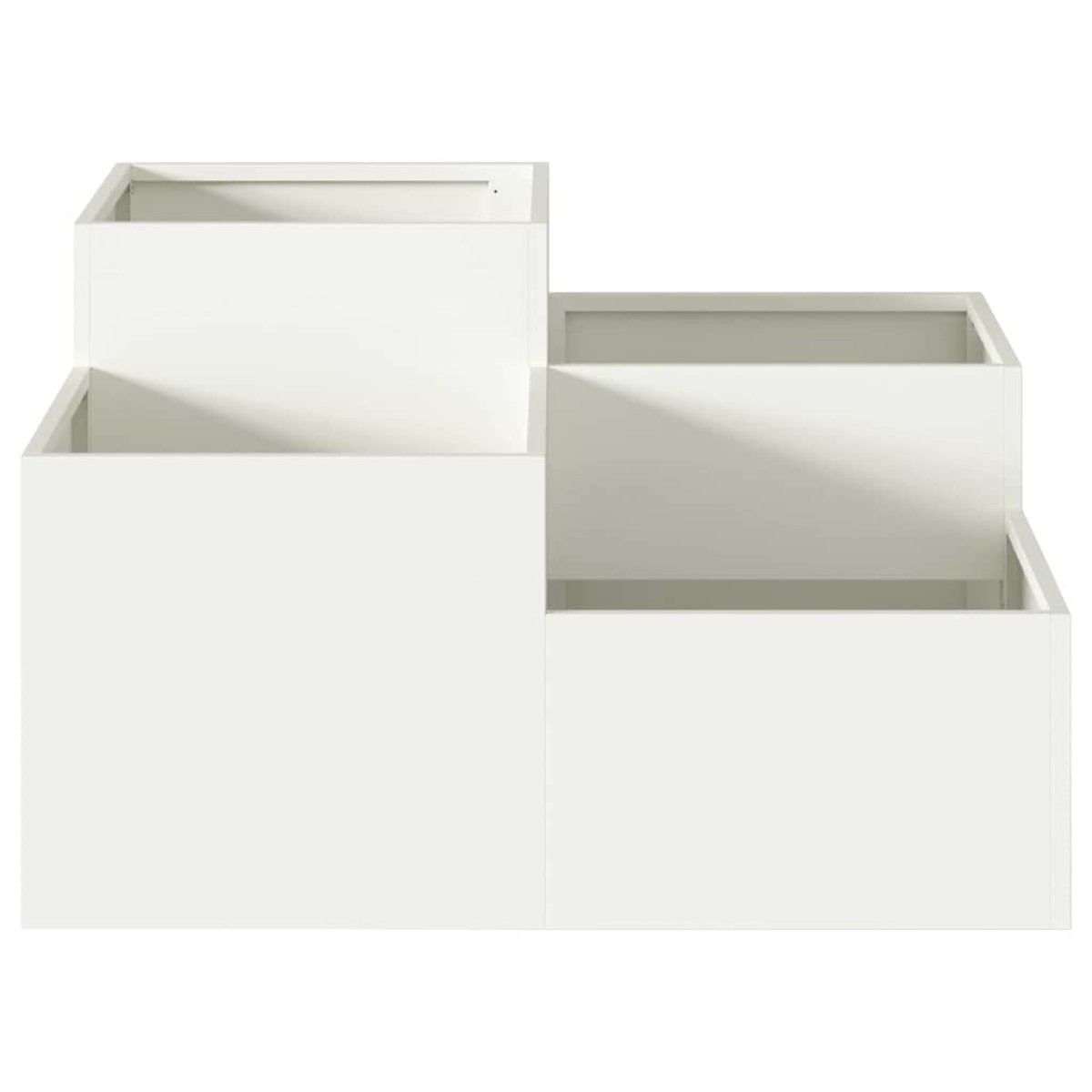 vidaXL Γλάστρα Κήπου Λευκό 100 x 100 x 48 εκ. Ατσάλι