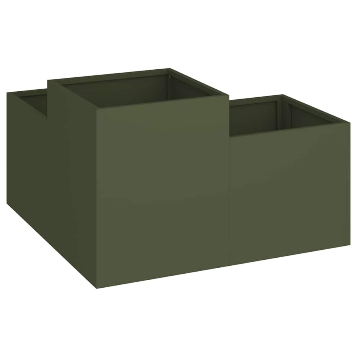 vidaXL Γλάστρα Κήπου Λαδί 100 x 100 x 48 εκ. Ατσάλι