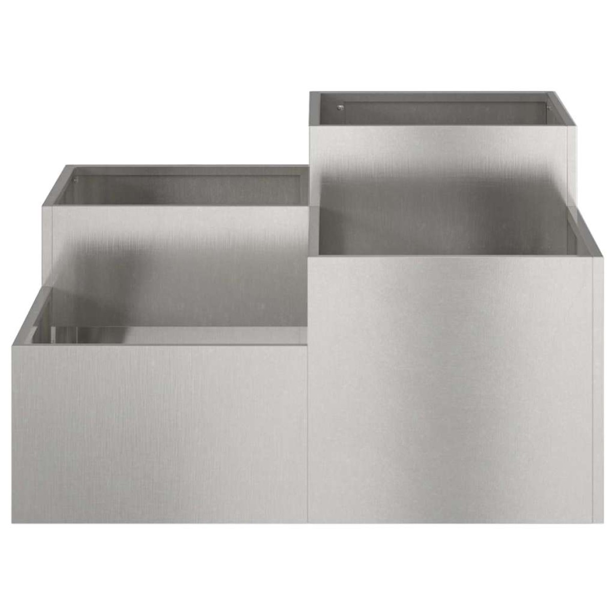 vidaXL Γλάστρα Κήπου Ασημί 100 x 100 x 48 εκ. Ανοξείδωτο ατσάλι