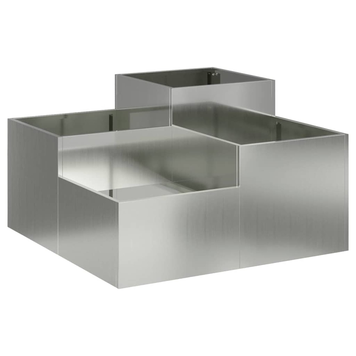 vidaXL Γλάστρα Κήπου Ασημί 100 x 100 x 48 εκ. Γαλβανισμένος χάλυβας