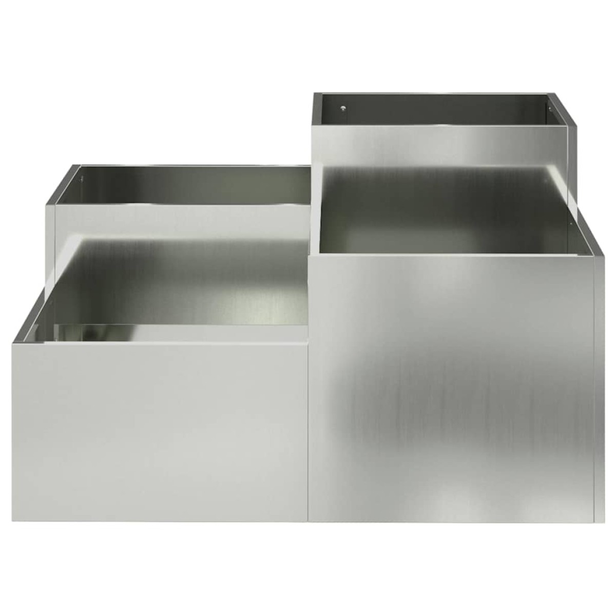vidaXL Γλάστρα Κήπου Ασημί 100 x 100 x 48 εκ. Γαλβανισμένος χάλυβας