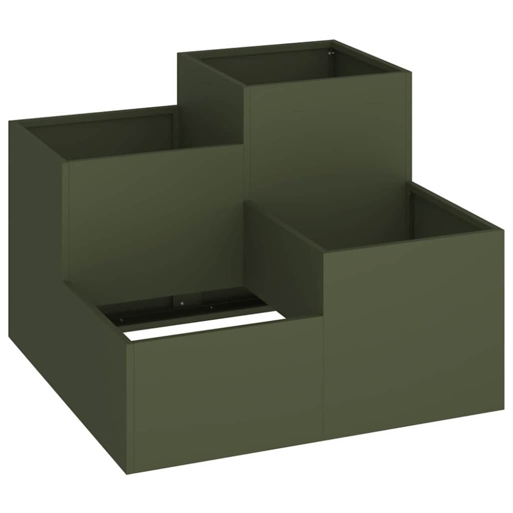 vidaXL Γλάστρα Κήπου Λαδί 80 x 80 x 60 εκ. Ατσάλι