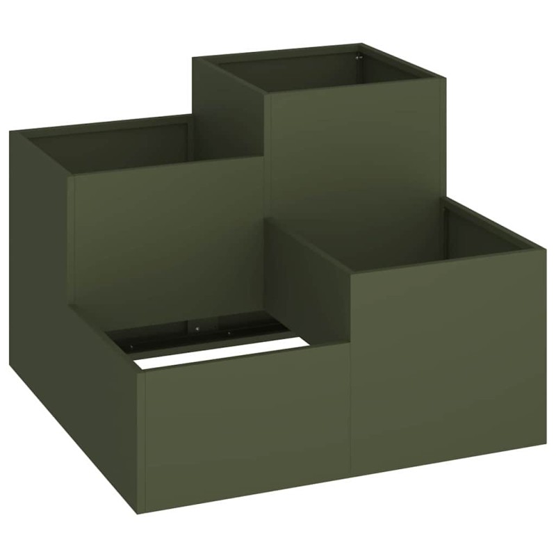 vidaXL Γλάστρα Κήπου Λαδί 80 x 80 x 60 εκ. Ατσάλι