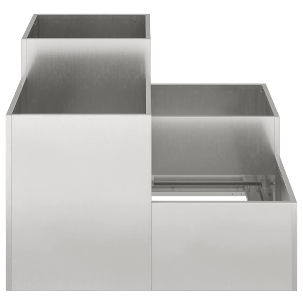 vidaXL Γλάστρα Κήπου Ασημί 80 x 80 x 60 εκ. Ανοξείδωτο ατσάλι
