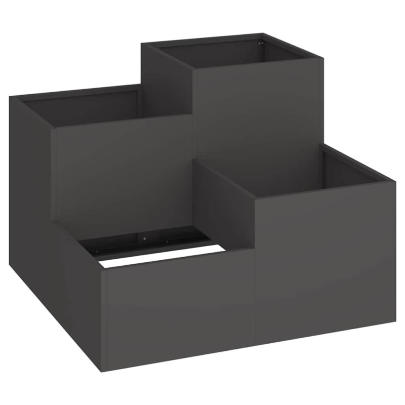 vidaXL Γλάστρα Κήπου Μαύρο 100 x 100 x 60 εκ. Ατσάλι