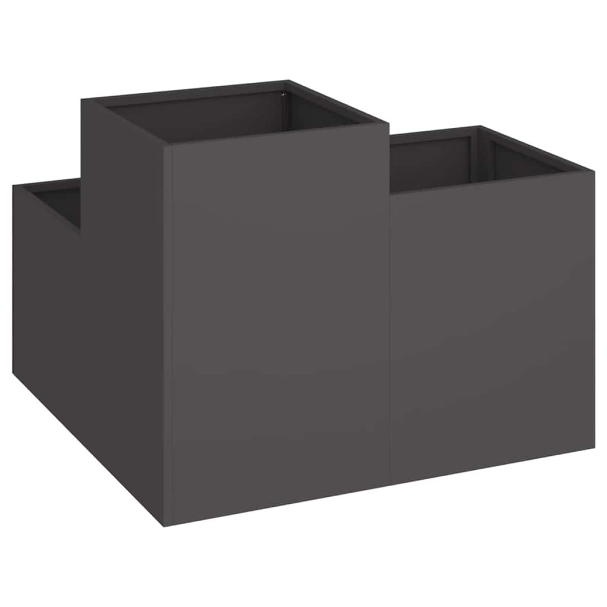 vidaXL Γλάστρα Κήπου Μαύρο 100 x 100 x 60 εκ. Ατσάλι