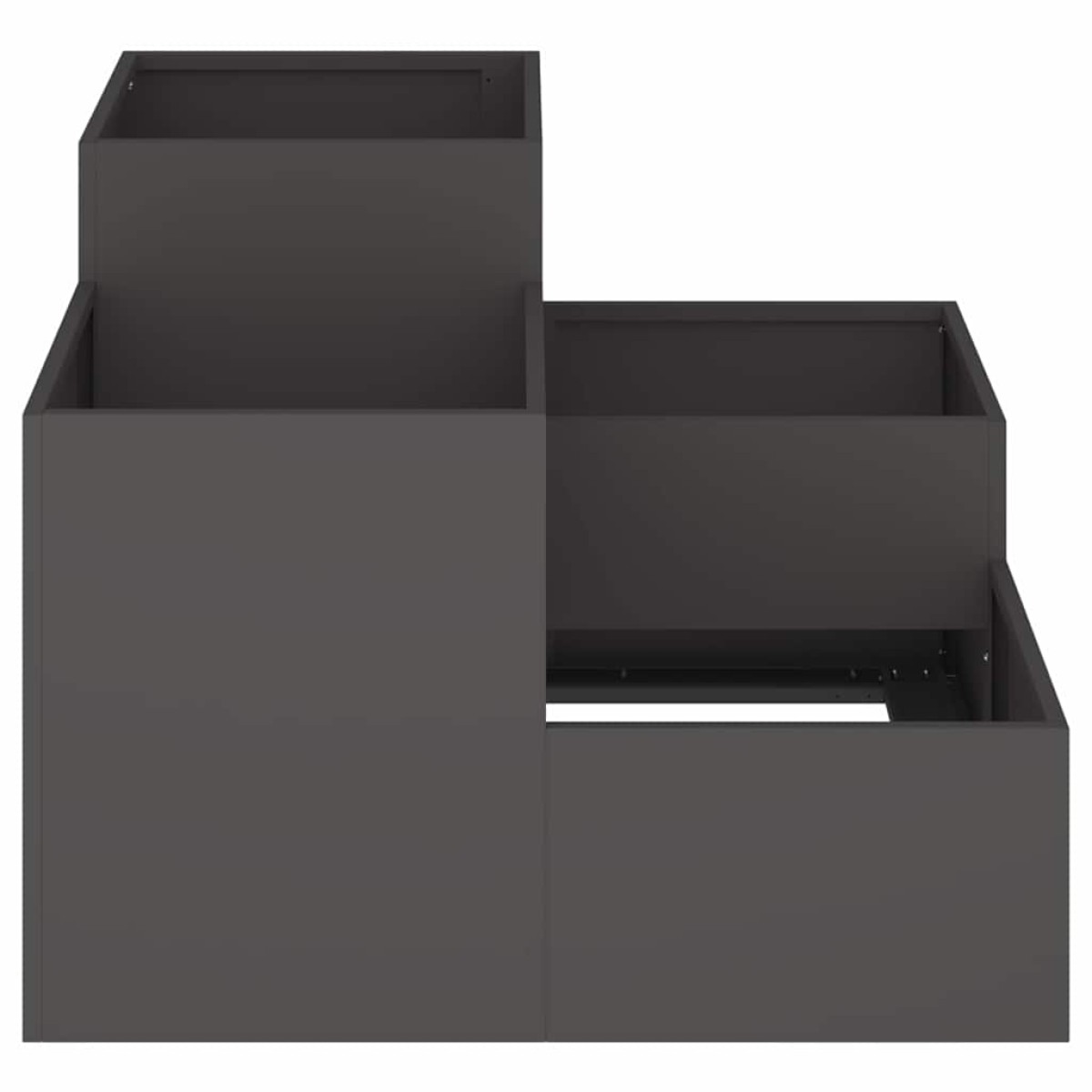 vidaXL Γλάστρα Κήπου Μαύρο 100 x 100 x 60 εκ. Ατσάλι