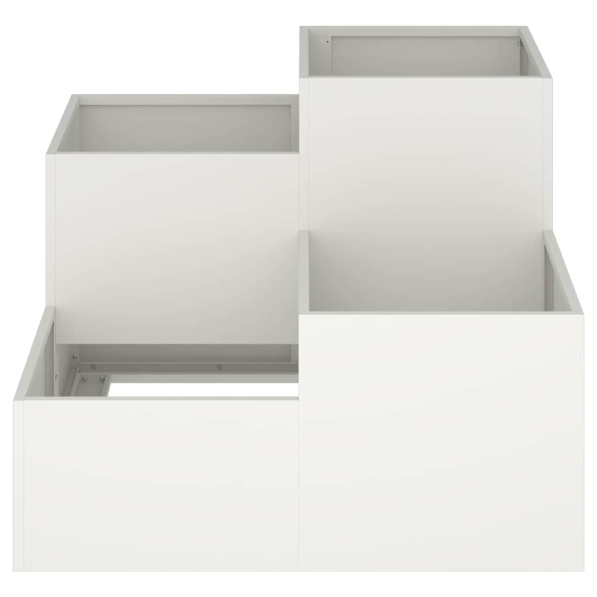 vidaXL Γλάστρα Κήπου Λευκό 100 x 100 x 60 εκ. Ατσάλι