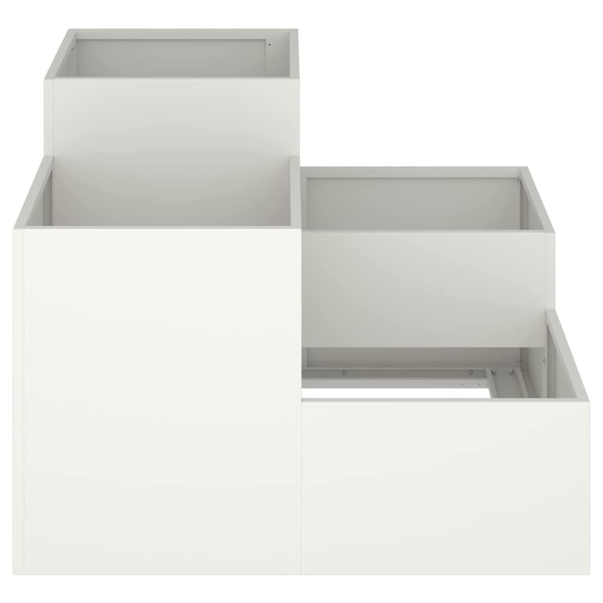 vidaXL Γλάστρα Κήπου Λευκό 100 x 100 x 60 εκ. Ατσάλι