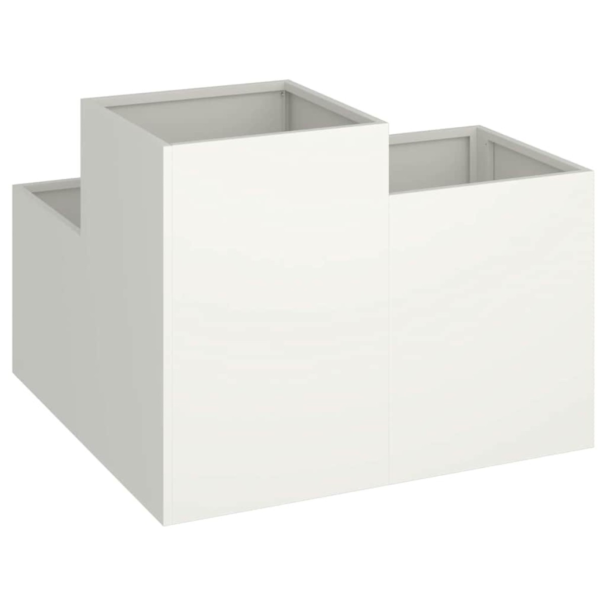 vidaXL Γλάστρα Κήπου Λευκό 100 x 100 x 60 εκ. Ατσάλι