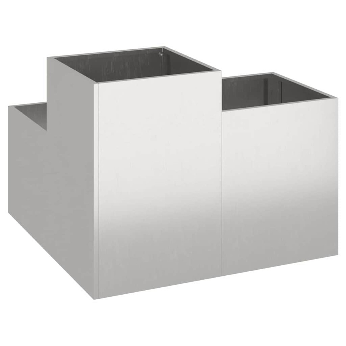 vidaXL Γλάστρα Κήπου Ασημί 100 x 100 x 60 εκ. Ανοξείδωτο ατσάλι
