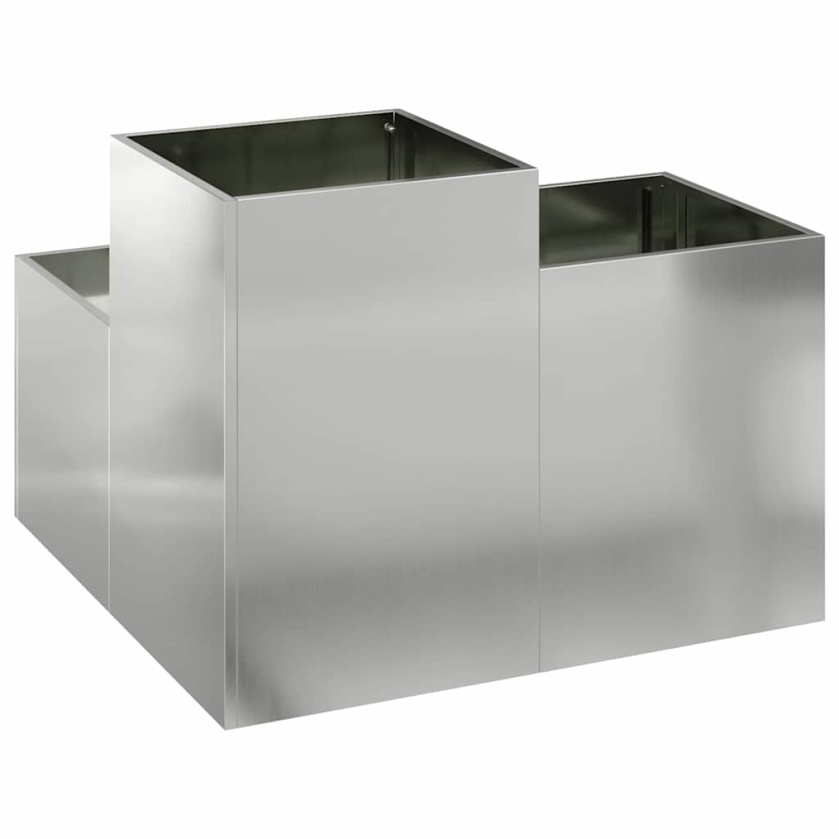 vidaXL Γλάστρα Κήπου Ασημί 100 x 100 x 60 εκ. Γαλβανισμένος χάλυβας