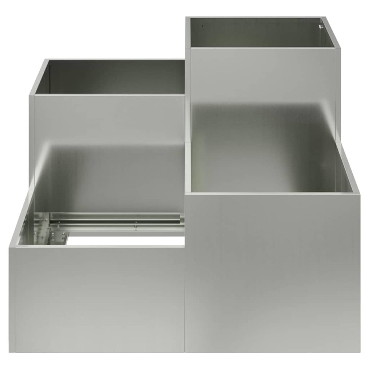 vidaXL Γλάστρα Κήπου Ασημί 100 x 100 x 60 εκ. Γαλβανισμένος χάλυβας