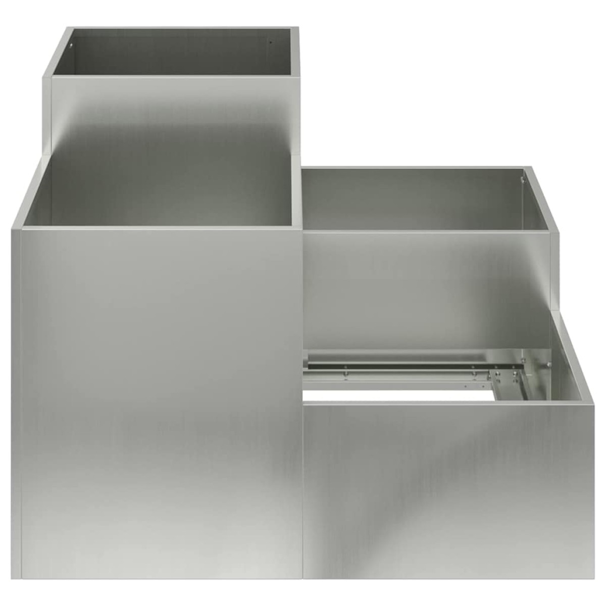 vidaXL Γλάστρα Κήπου Ασημί 100 x 100 x 60 εκ. Γαλβανισμένος χάλυβας