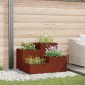 vidaXL Γλάστρα Κήπου Σκ rusty 100 x 100 x 60 εκ.