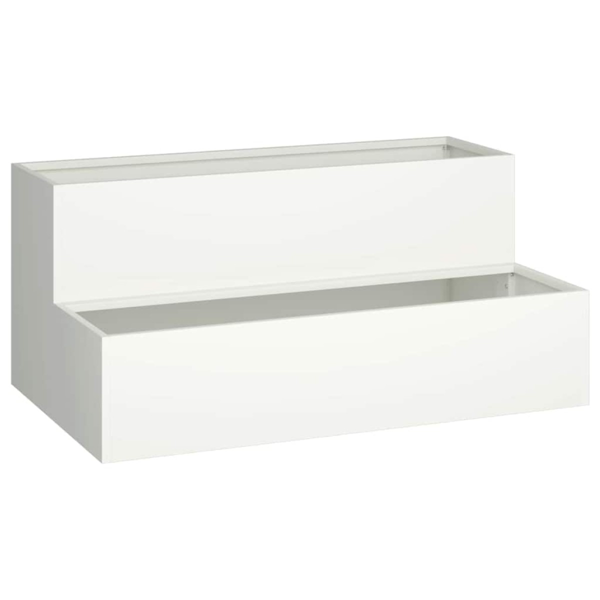 vidaXL Γλάστρα Κήπου Λευκό 100 x 60 x 45 εκ Ψυχρής έλασης χάλυβας
