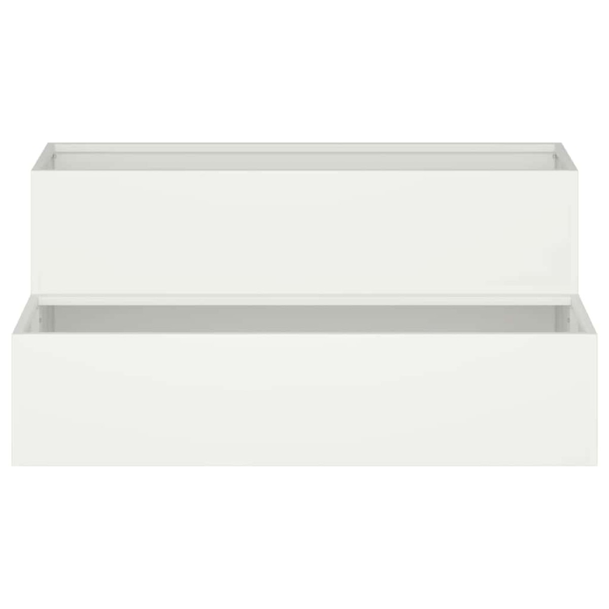 vidaXL Γλάστρα Κήπου Λευκό 100 x 60 x 45 εκ Ψυχρής έλασης χάλυβας
