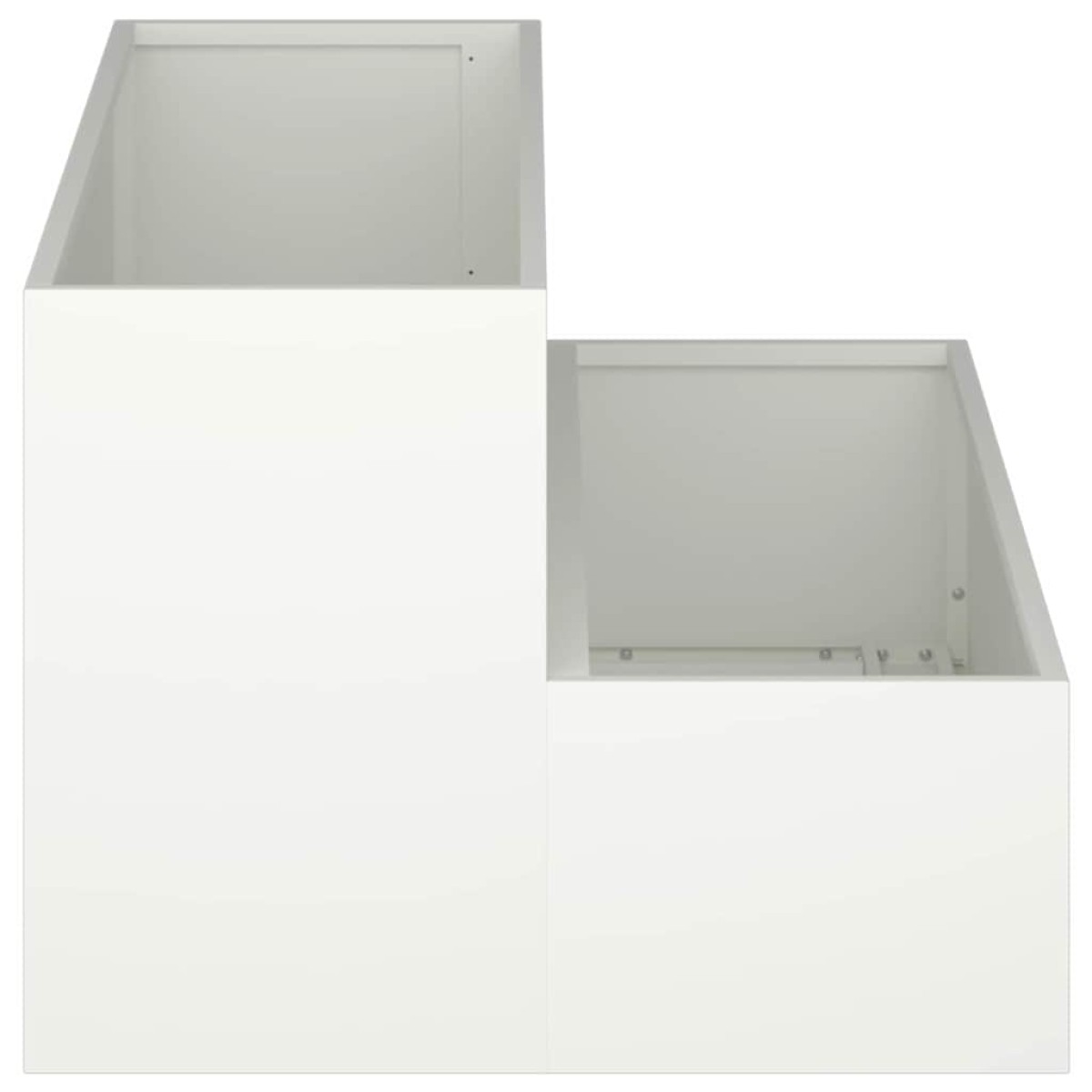 vidaXL Γλάστρα Κήπου Λευκό 100 x 60 x 45 εκ Ψυχρής έλασης χάλυβας