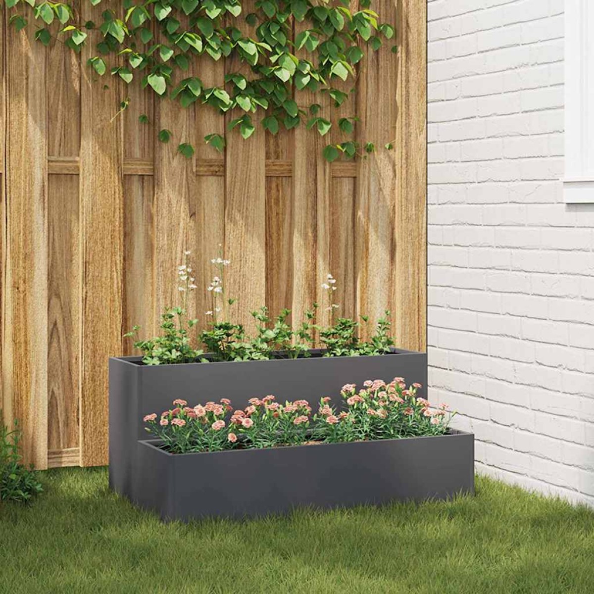 vidaXL Γλάστρα Κήπου Ανθρακί 100 x 60 x 45 εκ Ψυχρής έλασης χάλυβας