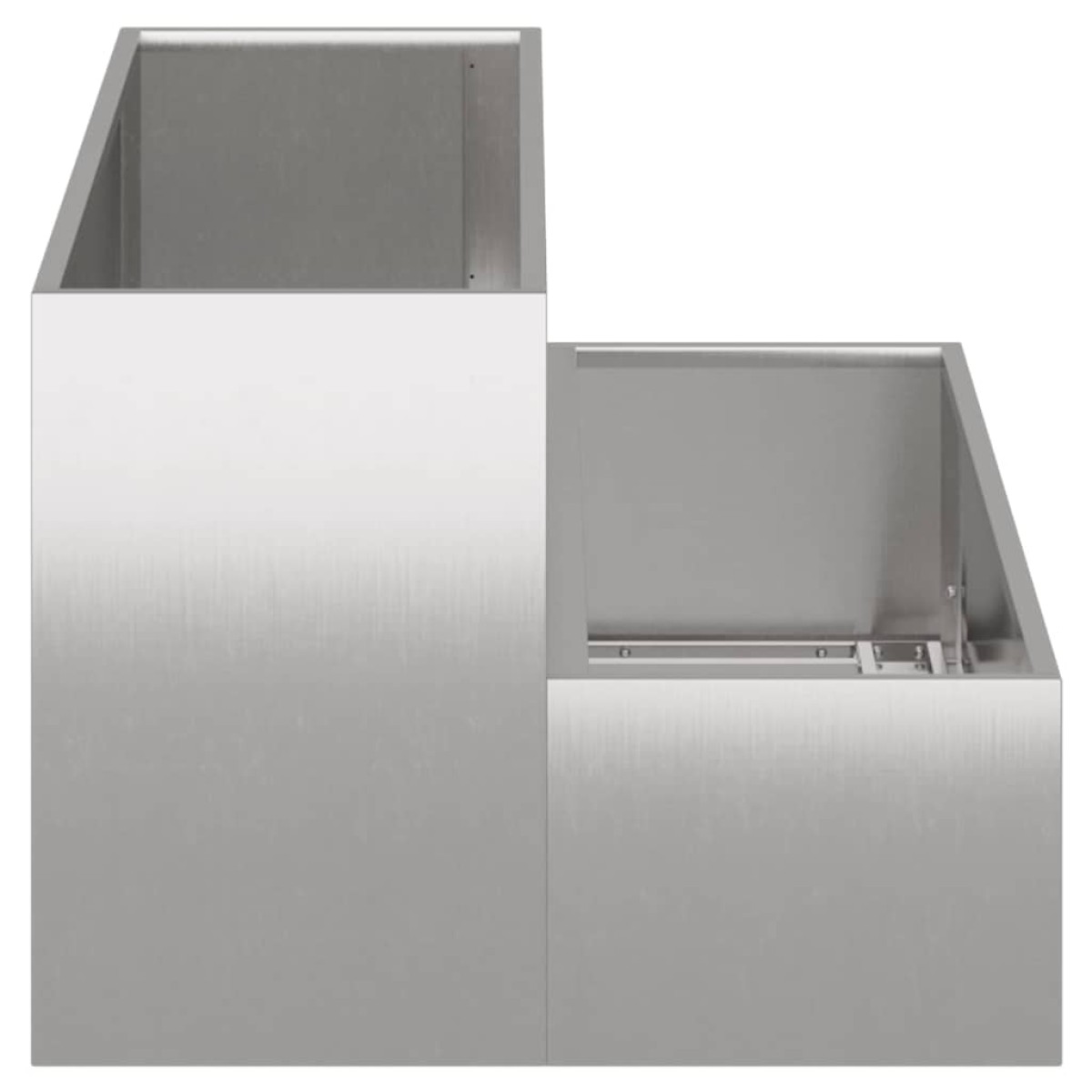 vidaXL Γλάστρα Κήπου Ασημί 100 x 60 x 45 εκ Ανοξείδωτο ατσάλι