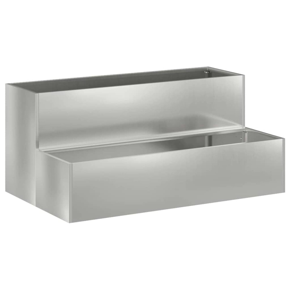 vidaXL Γλάστρα Κήπου Ασημί 100 x 60 x 45 εκ Επικαλυμμένος Χάλυβας