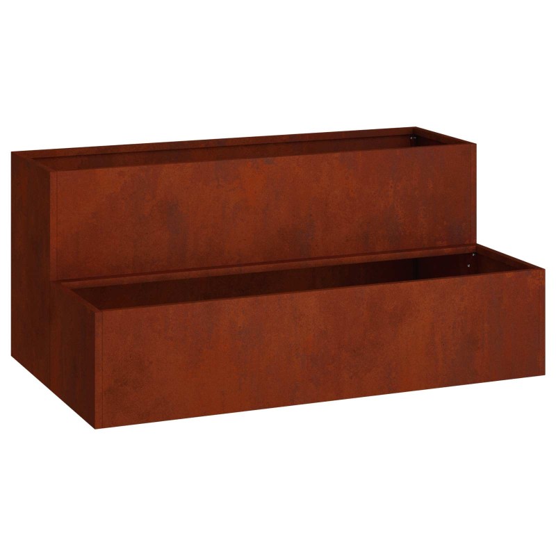 vidaXL Γλάστρα Κήπου Σκ rusty 100 x 60 x 45 εκ