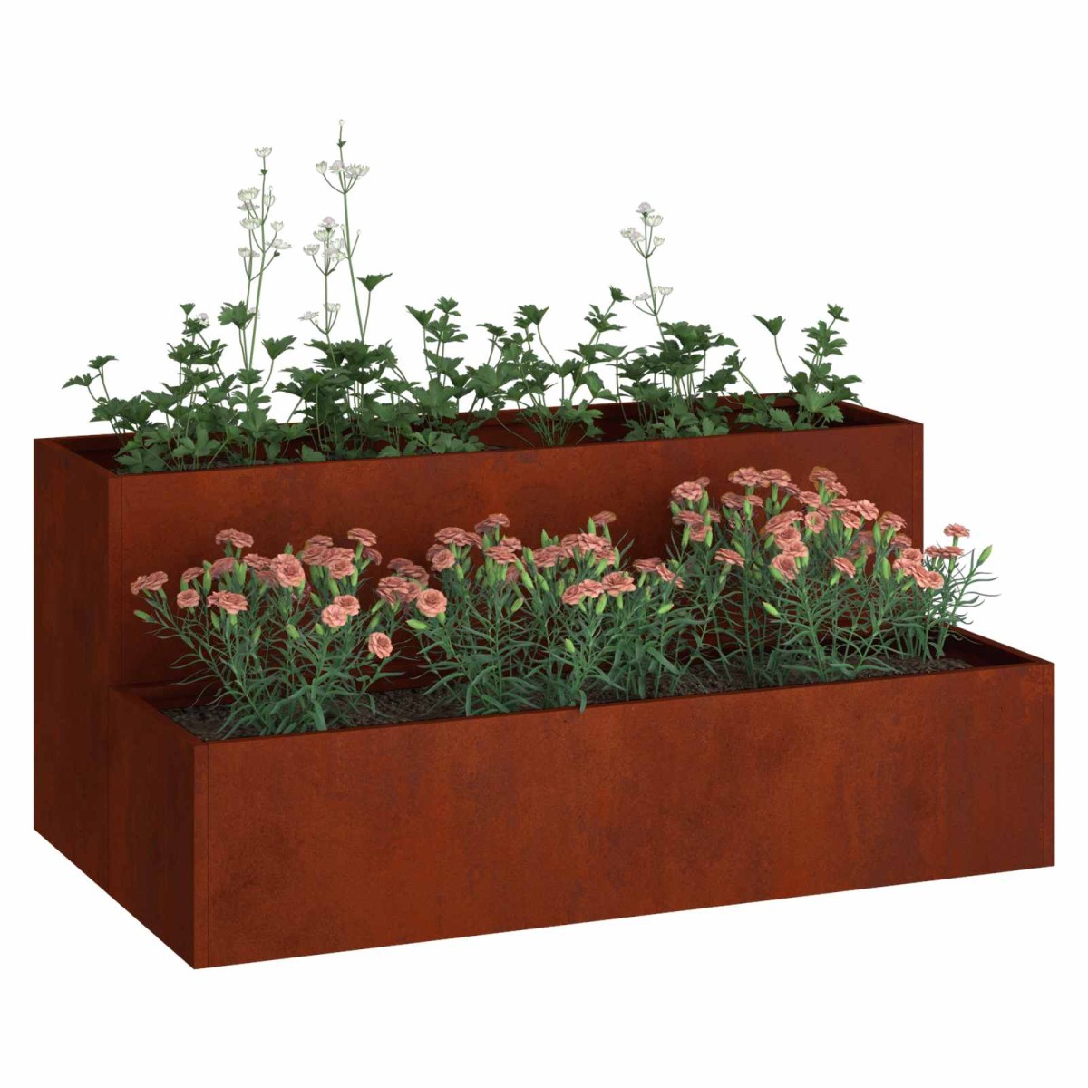 vidaXL Γλάστρα Κήπου Σκ rusty 100 x 60 x 45 εκ