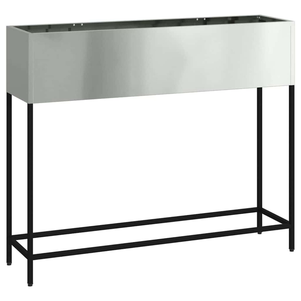 vidaXL Υψωμένη Γλάστρα Κήπου Ασημί 100 x 26 x 82 εκ