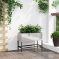 vidaXL Υψωμένη Γλάστρα Κήπου Ασημί 60 x 26 x 45 εκ Ανοξείδωτο ατσάλι