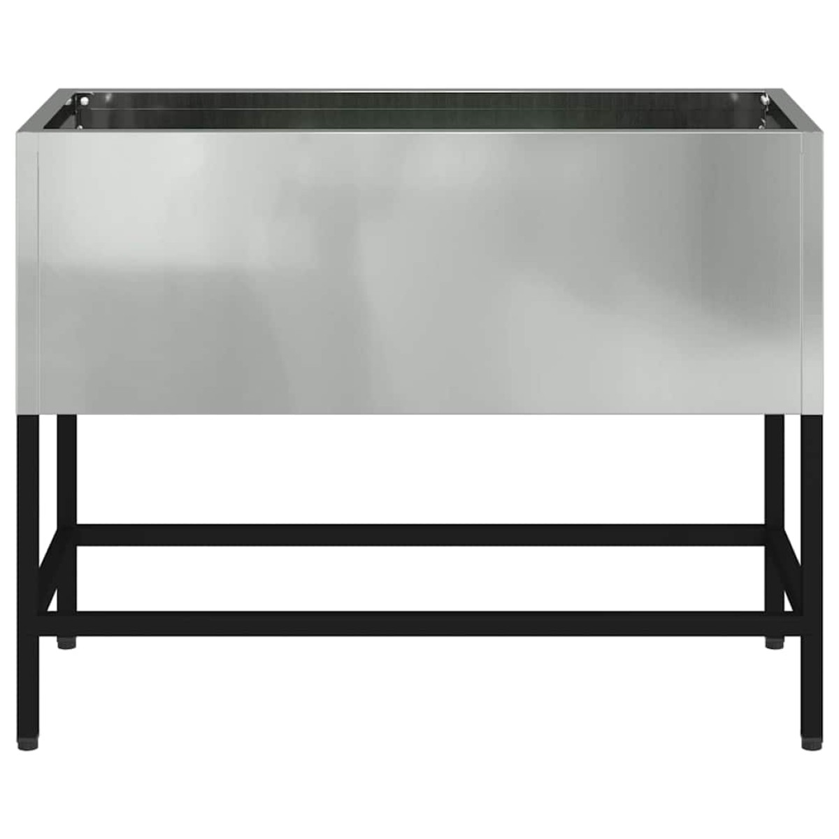 vidaXL Υψωμένη Γλάστρα Κήπου Ασημί 60 x 26 x 45 εκ