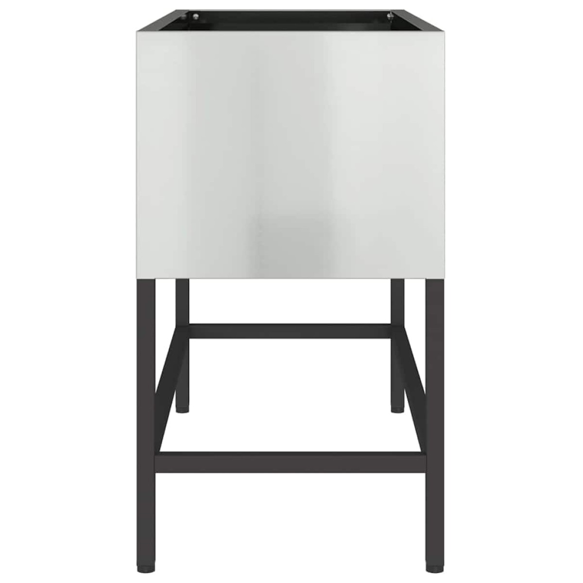 vidaXL Υψωμένη Γλάστρα Κήπου Ασημί 60 x 26 x 45 εκ